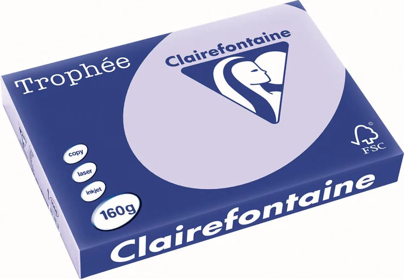 Trophée Pastel, gekleurd papier, A3, 160 g, 250 vel, lila by Clairefontaine – product photo