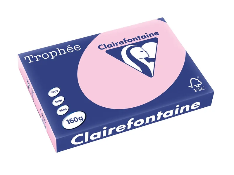 Trophée Pastel, gekleurd papier, A3, 160 g, 250 vel, roze von Clairefontaine – Produktfoto