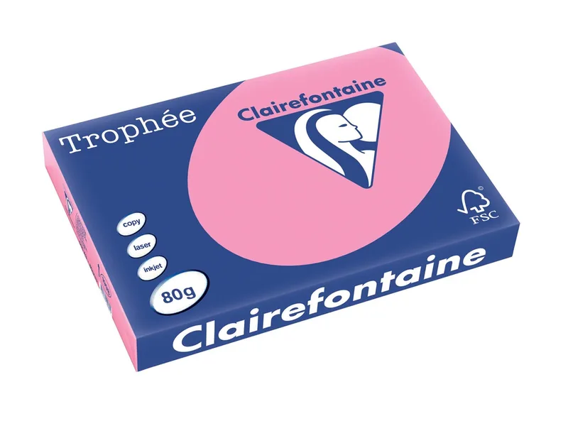 Trophée Pastel, gekleurd papier, A3, 80 g, 500 vel, felroze von Clairefontaine – Produktfoto