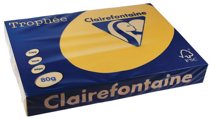 Trophée Pastel, gekleurd papier, A3, 80 g, 500 vel, goudgeel by Clairefontaine – product photo