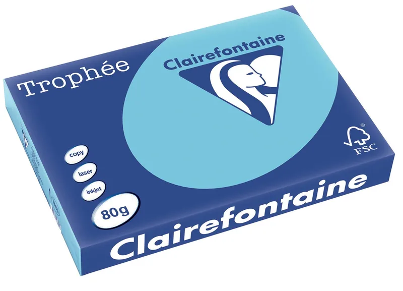 Trophée Pastel, gekleurd papier, A3, 80 g, 500 vel, helblauw by Clairefontaine – product photo