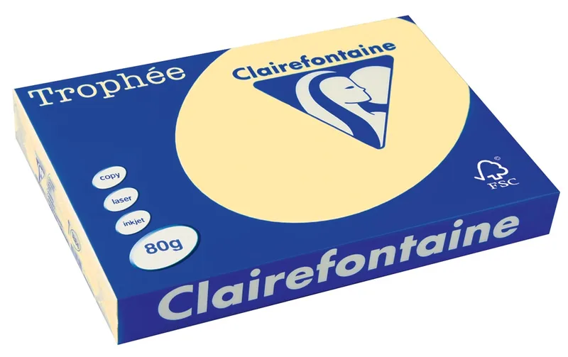 Trophée Pastel, gekleurd papier, A3, 80 g, 500 vel, kanariegeel von Clairefontaine – Produktfoto