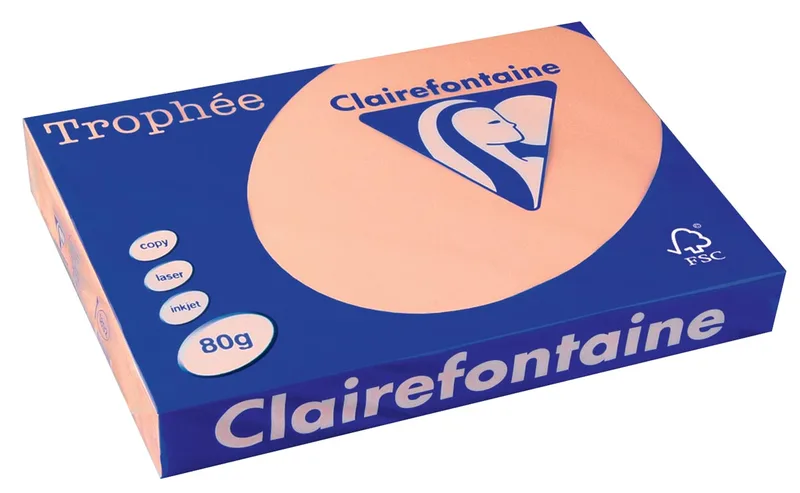 Trophée Pastel, gekleurd papier, A3, 80 g, 500 vel, zalm van Clairefontaine – productfoto