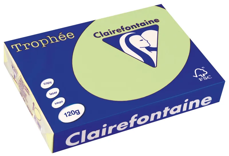 Trophée Pastel, gekleurd papier, A4, 120 g, 250 vel, groen van Clairefontaine – productfoto