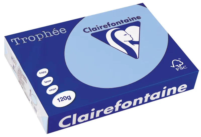 Trophée Pastel, gekleurd papier, A4, 120 g, 250 vel, helblauw by Clairefontaine – product photo