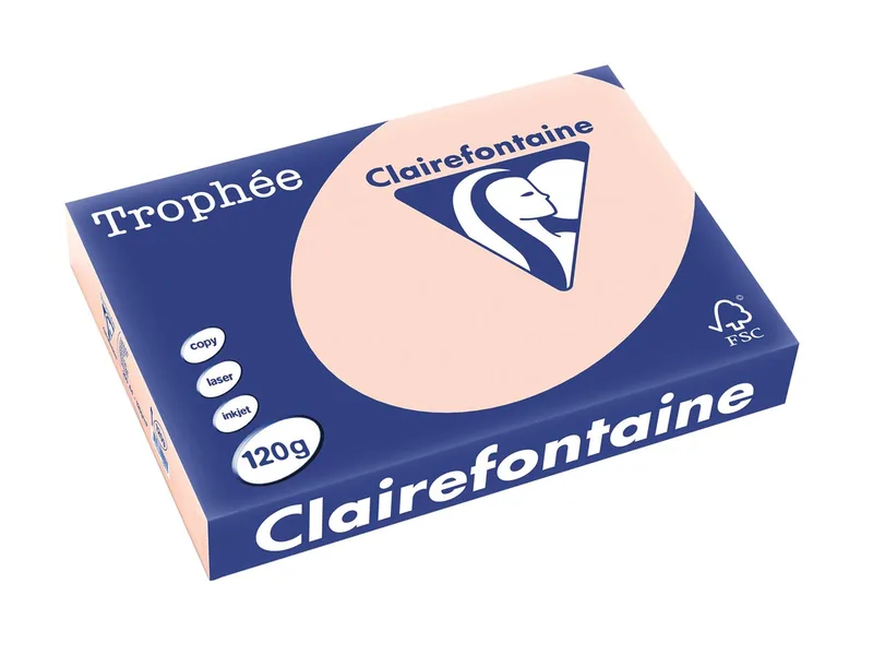 Trophée Pastel, gekleurd papier, A4, 120 g, 250 vel, zalm fra Clairefontaine – produktbillede