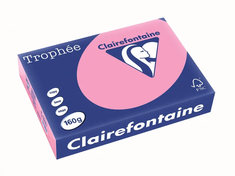 Trophée Pastel, gekleurd papier, A4, 160 g, 250 vel, felroze von Clairefontaine – Produktfoto