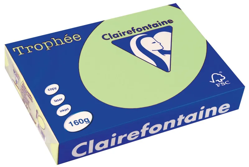 Trophée Pastel, gekleurd papier, A4, 160 g, 250 vel, groen van Clairefontaine – productfoto