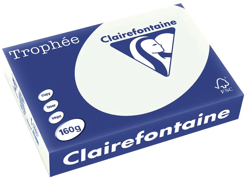 Trophée Pastel, gekleurd papier, A4, 160 g, 250 vel, lichtgroen by Clairefontaine – product photo