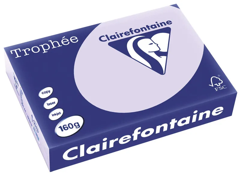 Trophée Pastel, gekleurd papier, A4, 160 g, 250 vel, lila van Clairefontaine – productfoto