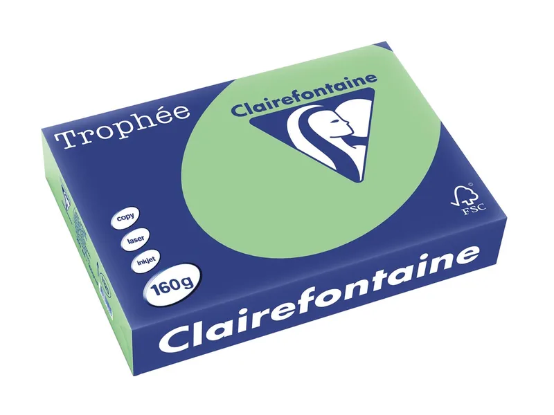 Trophée Pastel, gekleurd papier, A4, 160 g, 250 vel, natuurgroen fra Clairefontaine – produktbillede