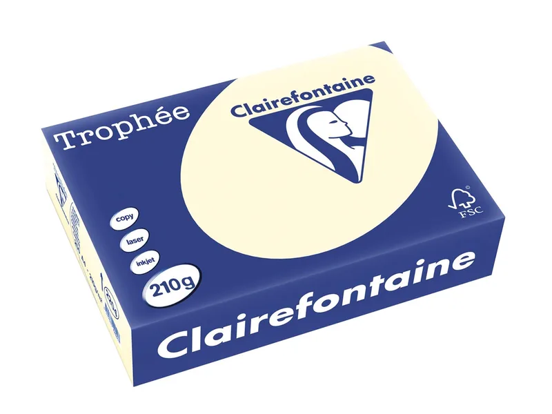 Trophée Pastel, gekleurd papier, A4, 210 g, 250 vel, crème by Clairefontaine – product photo