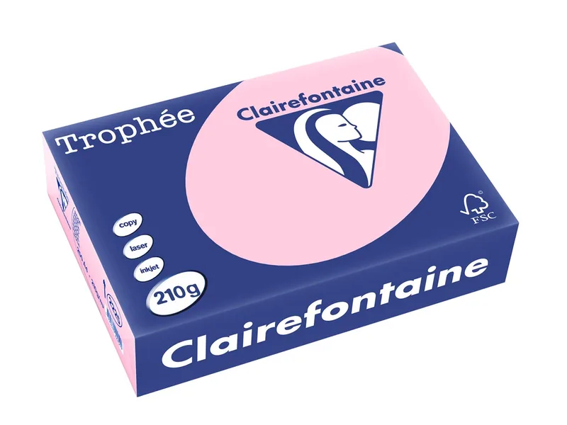 Trophée Pastel, gekleurd papier, A4, 210 g, 250 vel, roze von Clairefontaine – Produktfoto
