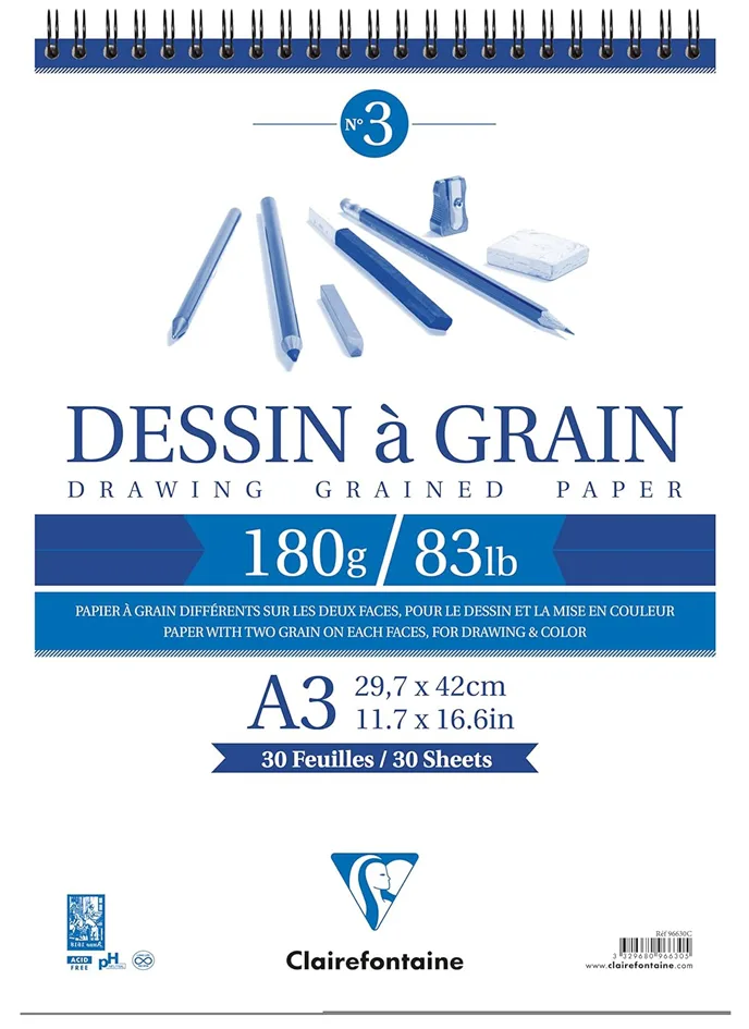 Zeichenpapier-Spiralblock , à Grain, , DIN A4 by Clairefontaine – product photo