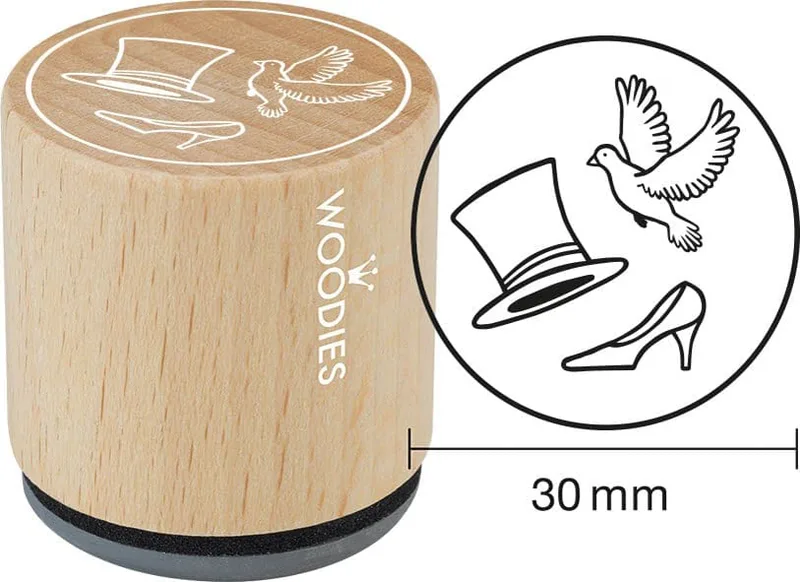 Motiv-Stempel Woodies , Zylinder-Taube-Brautschuh de Colop – photo produit