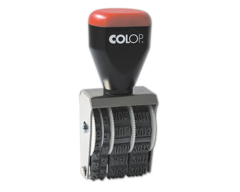 Stempel 03000, Datumstempel mit Datumseinstellungen über Stellräder von Colop in Schwarz – Produktfoto