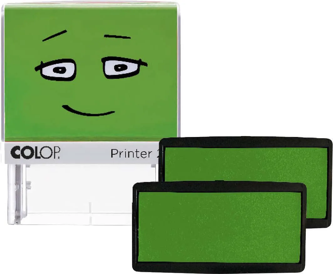 Stempelkissen Nio School, smooth green von Colop – Produktfoto