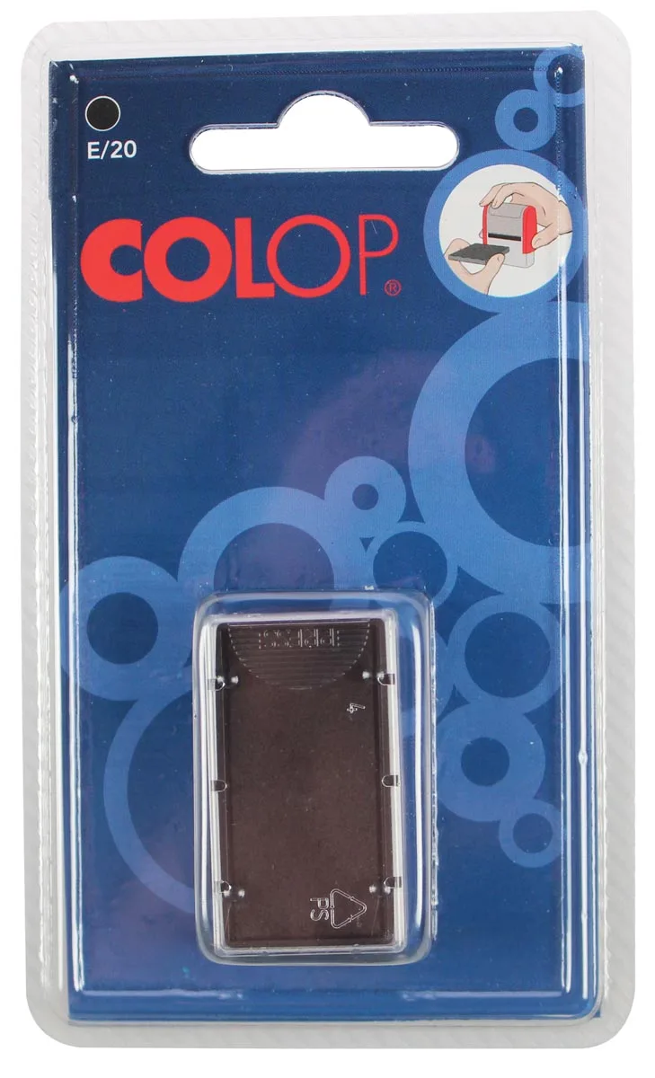 stempelkussen, voor P20, P20N, 20/1, zwart, blister van 2 stuks van Colop – productfoto