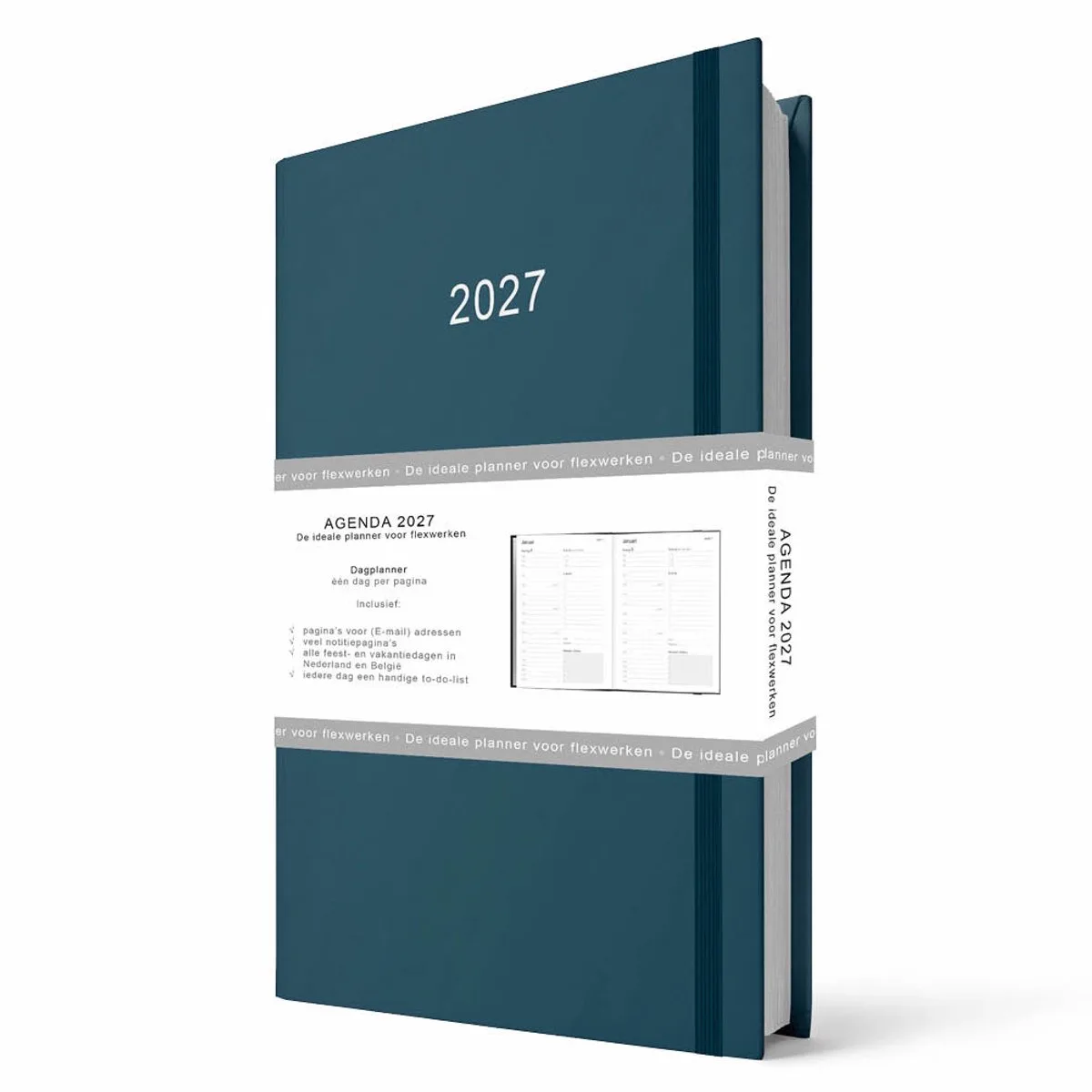 Agenda - 2027 - Thuiswerkagenda - A5 formaat - 14,8x21cm van Comello in Blauw – productfoto