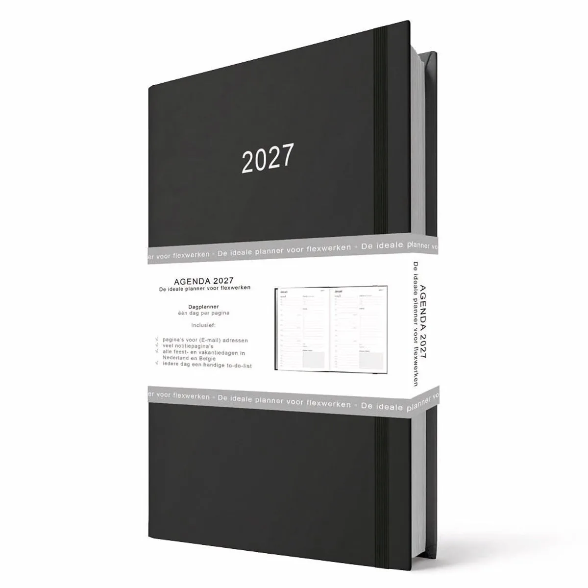 Agenda - 2027 - Thuiswerkagenda - A5 formaat - 14,8x21cm från Comello i Svart – produktbild