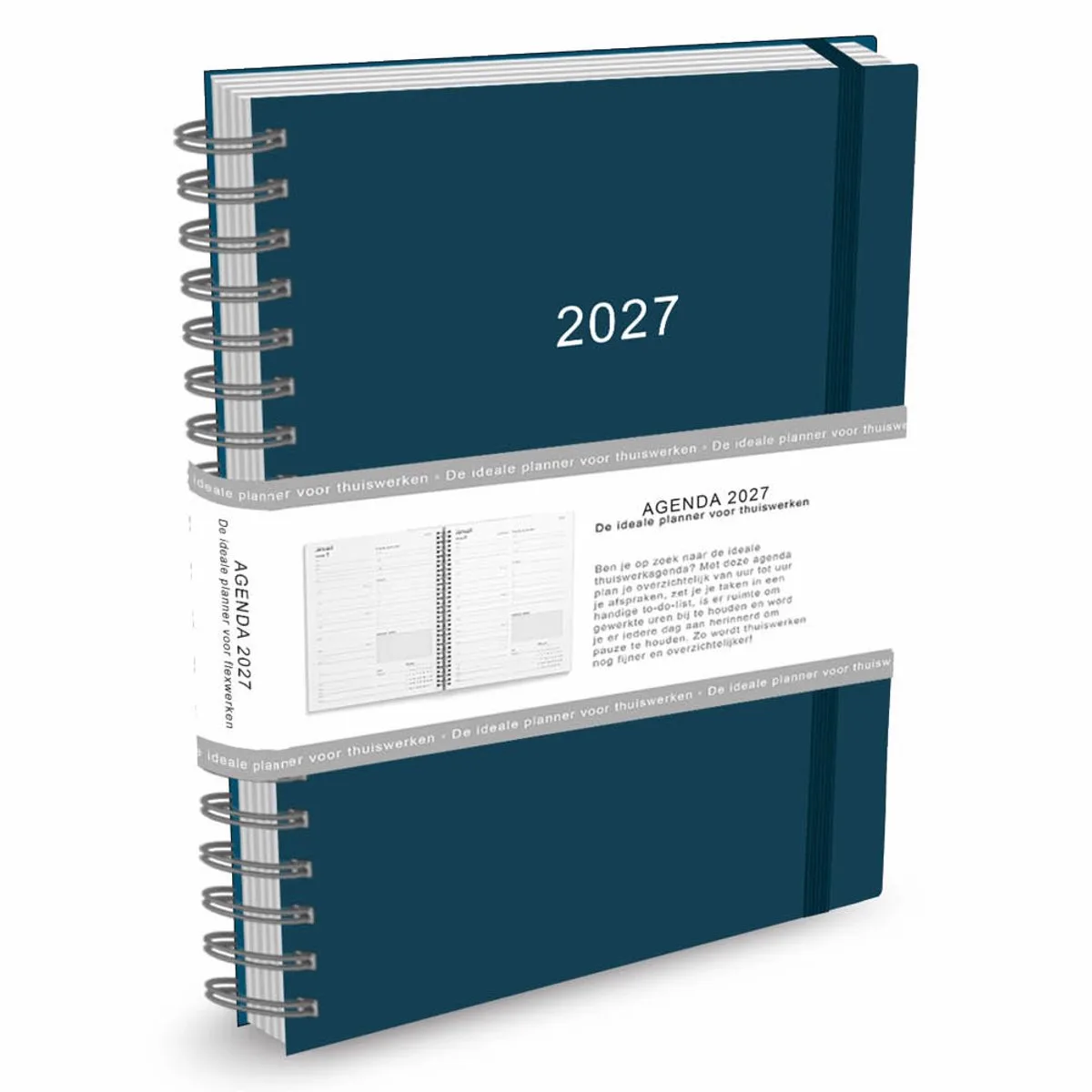 Agenda - 2027 - Thuiswerkagenda - Groot - 17,5x25cm van Comello in Blauw – productfoto