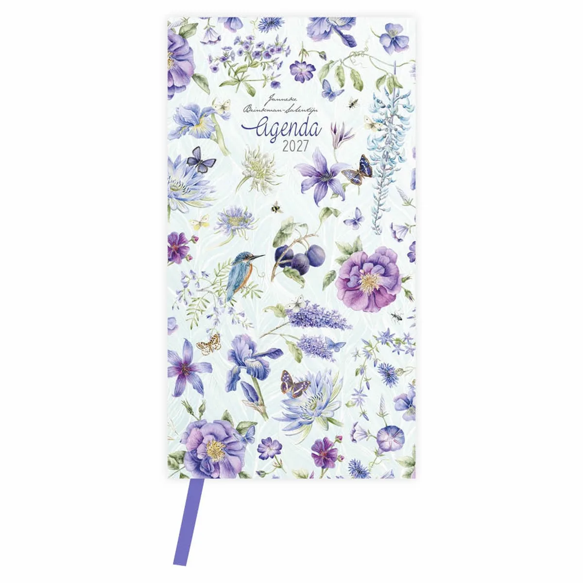 Agenda - Blauwe bloemen - Janneke Brinkman - 2027 - 9x17cm fra Comello i Flerfarvet – produktbillede
