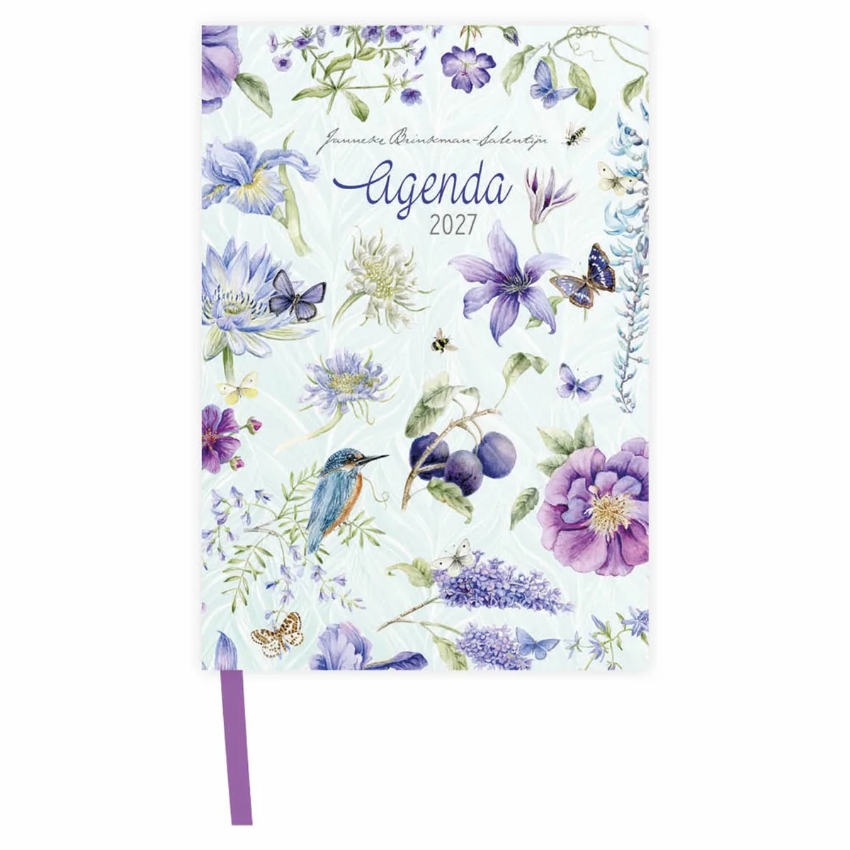 Agenda - Blauwe bloemen - Janneke Brinkman - Klein - 2027 - 8x11,5cm van Comello in Meerkleurig – productfoto