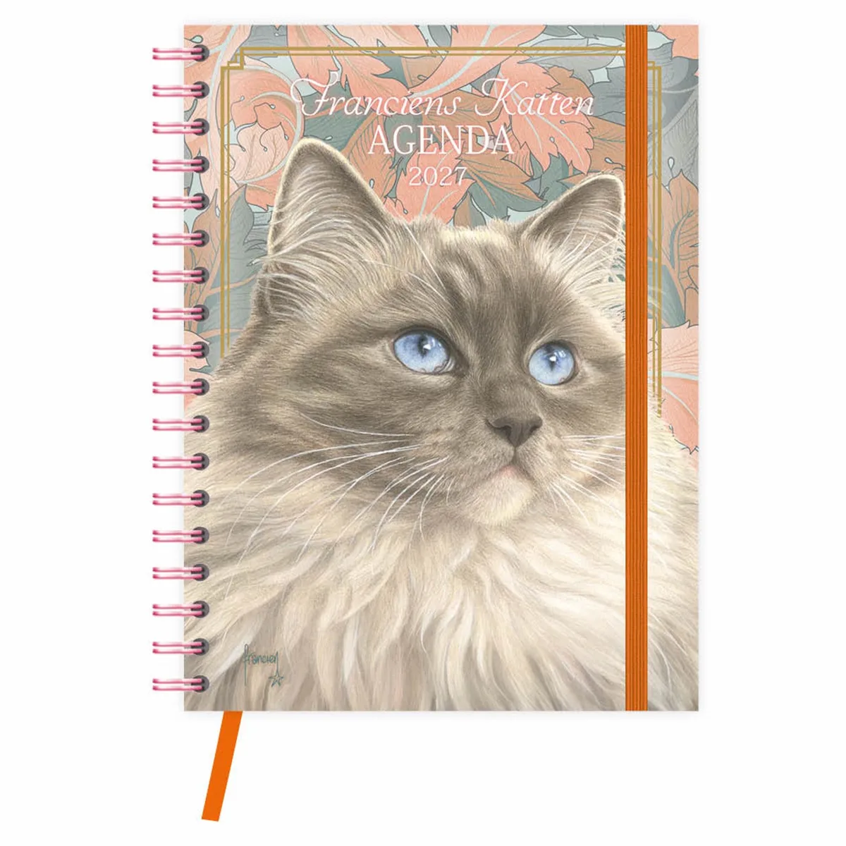 Agenda - Blue - Franciens katten - Spiraal - 2027 - 17x23cm de Comello en Multicolore – photo produit