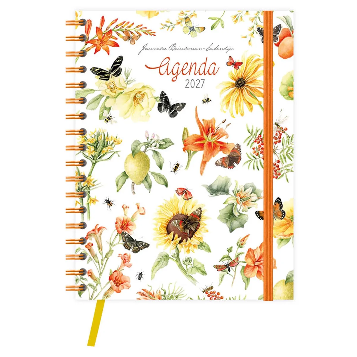 Agenda - Gele bloemen - Janneke Brinkman - Spiraal - 2027 - 17,5x23,5cm de Comello en Multicolore – photo produit