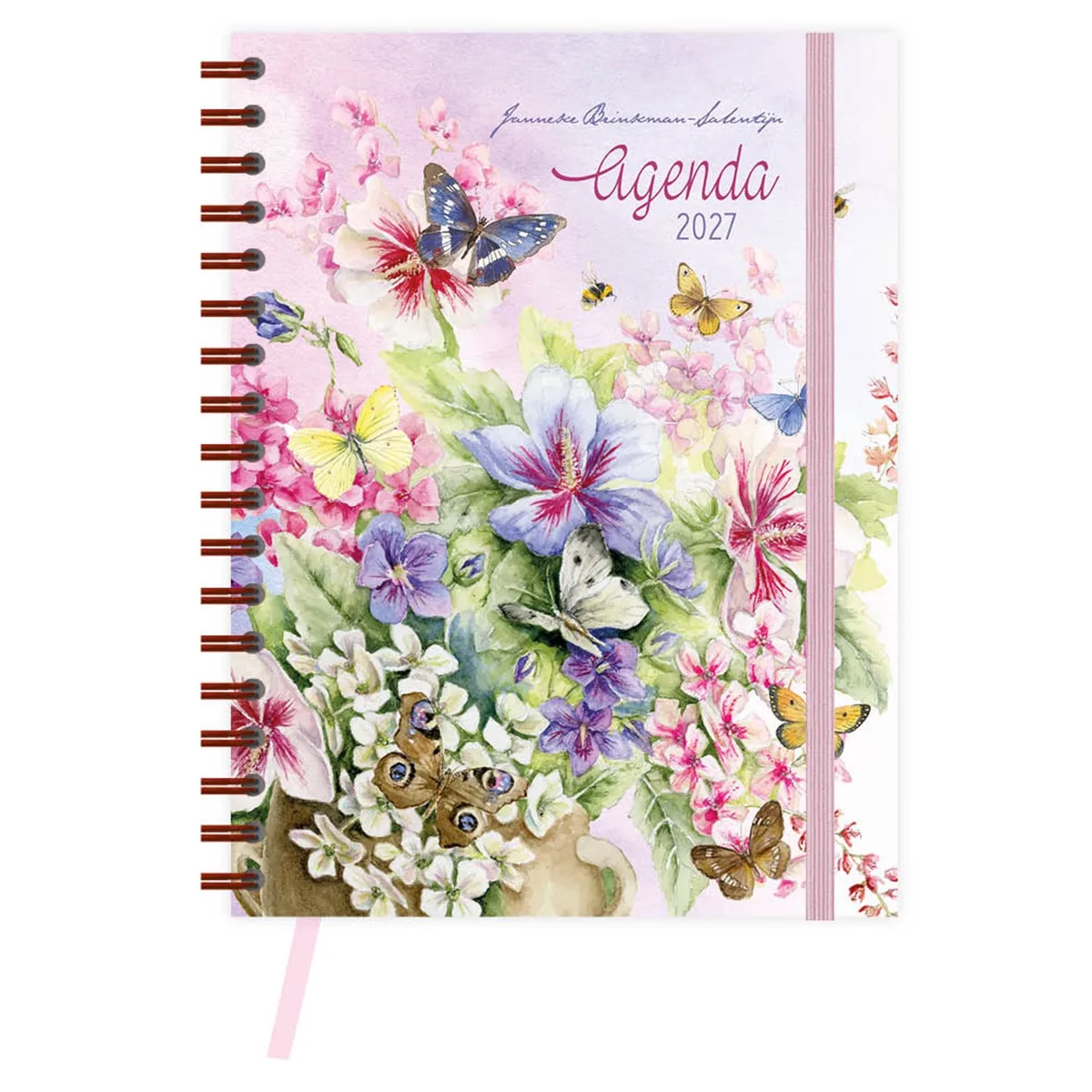 Agenda - Hibiscus - Janneke Brinkman - Spiraal - 2027 - 17,5x23,5cm de Comello en Multicolore – photo produit