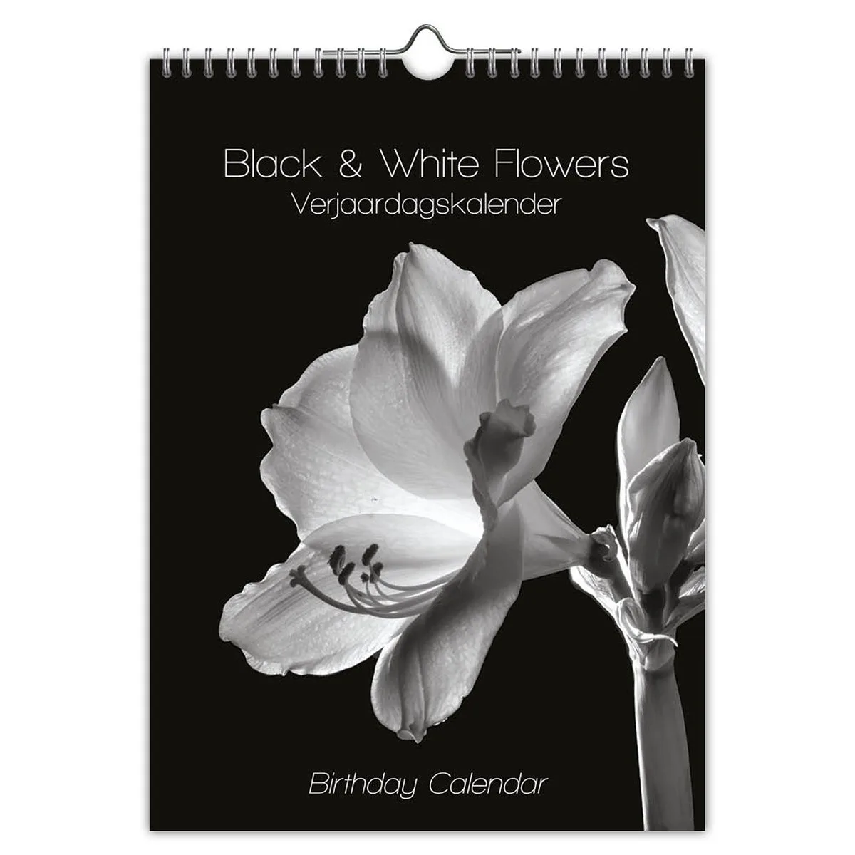 Black and white flowers verjaardagskalender - A4 van Comello in Meerkleurig – productfoto