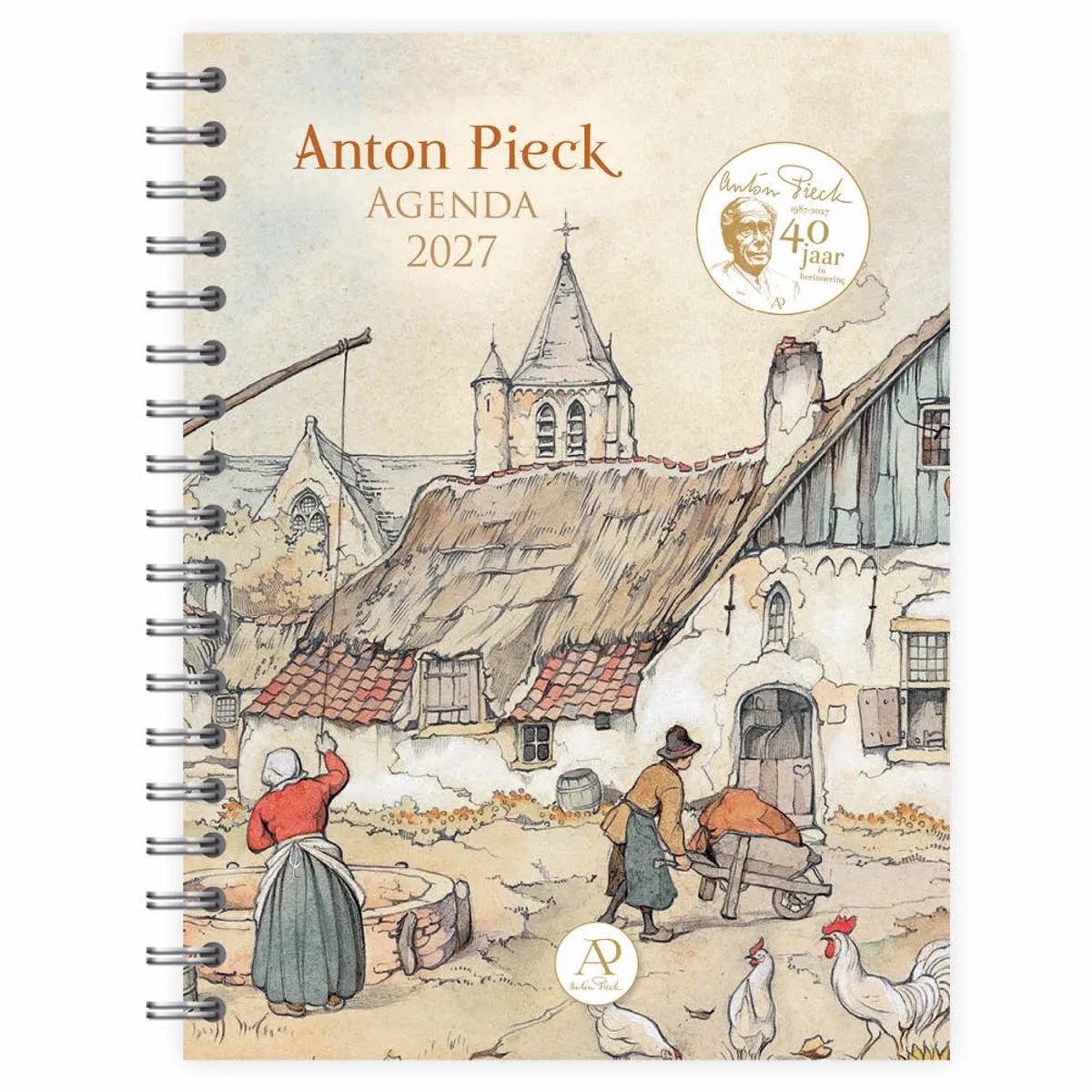 Bureau agenda - 2027 - Anton Pieck - Boerderij - Met spiraal - 17,6x23,8cm fra Comello i Flerfarvet – produktbillede