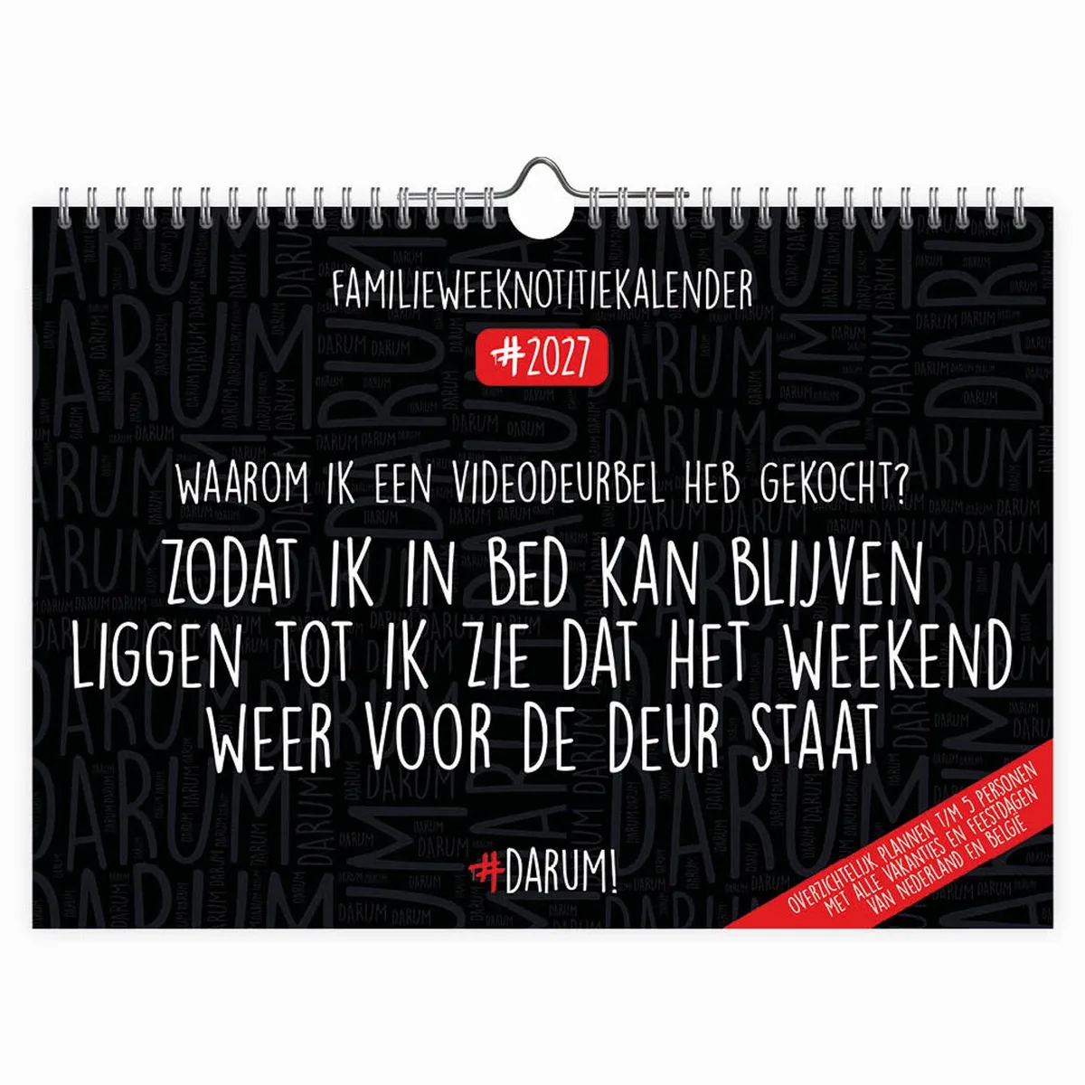 Darum FamilieWEEKnotitie Kalender 2027 de Comello en Multicolore – photo produit