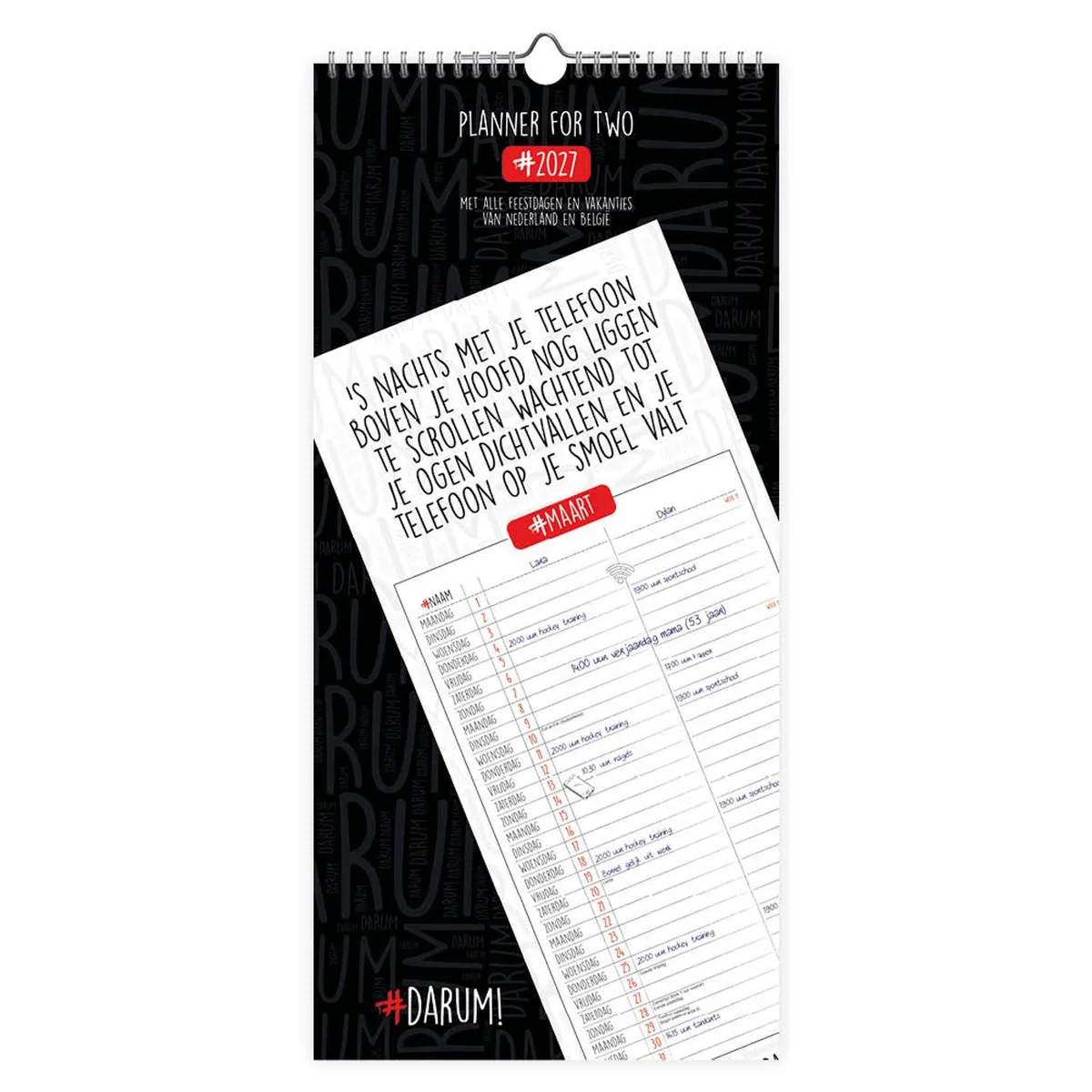 Darum Planner voor 2 Kalender 2027 van Comello in Meerkleurig – productfoto