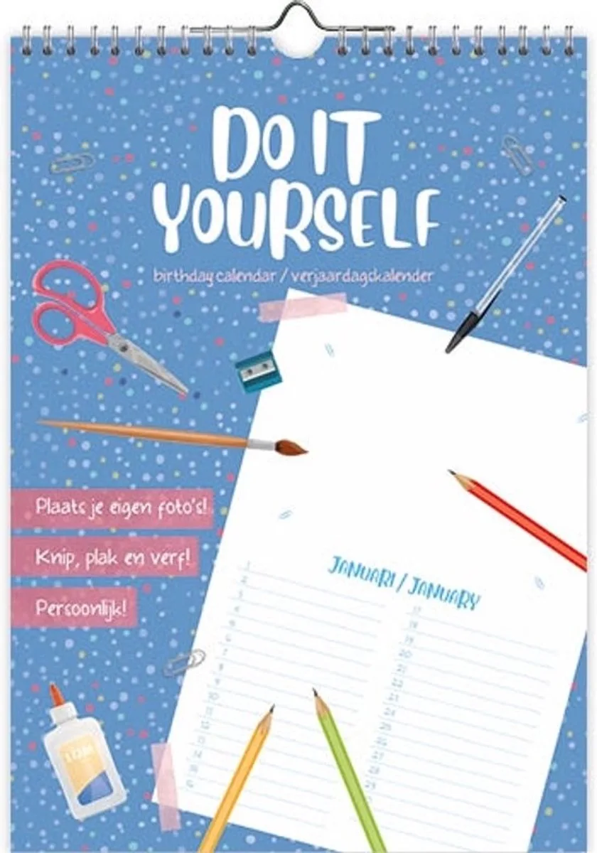 Do it Yourself verjaardagskalender - A4 fra Comello i Flerfarvet – produktbillede