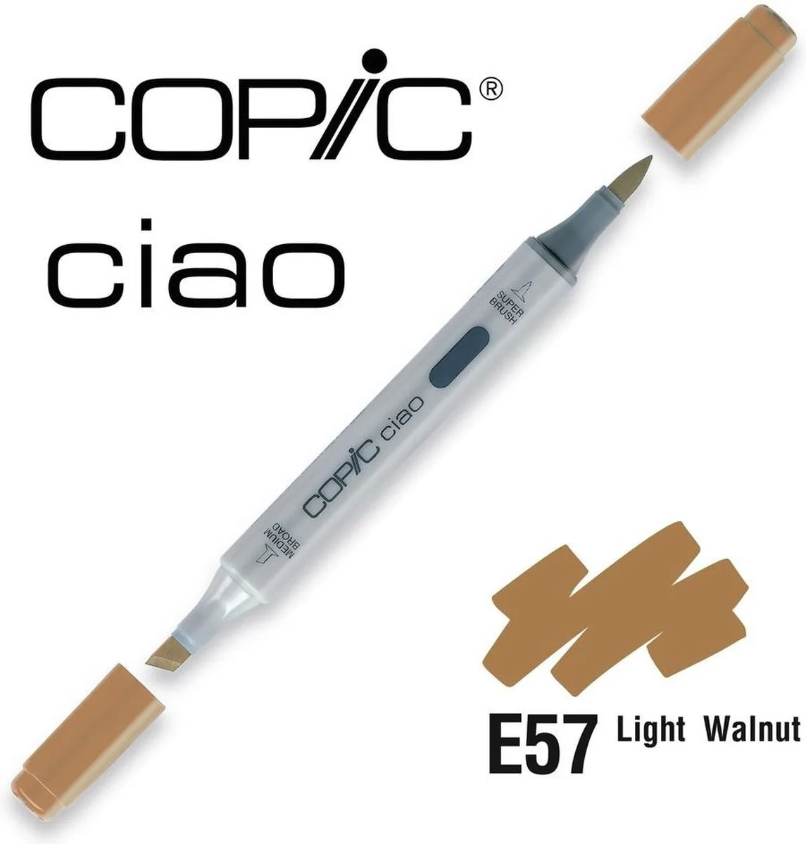 Ciao Marker E57 Light Walnut de Copic en Marron – photo produit