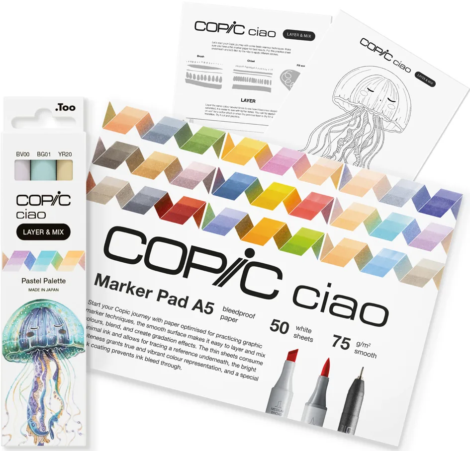 Marker ciao , LAYER & MIX Starter Set, , Pastell van Copic – productfoto