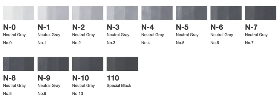 Marker classic, 12er Grau Set , NG, , neutrale Grautöne van Copic – productfoto