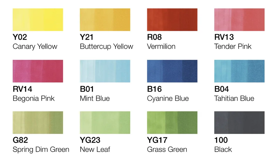 Marker classic, 12er Set Frühlingsfarben van Copic – productfoto