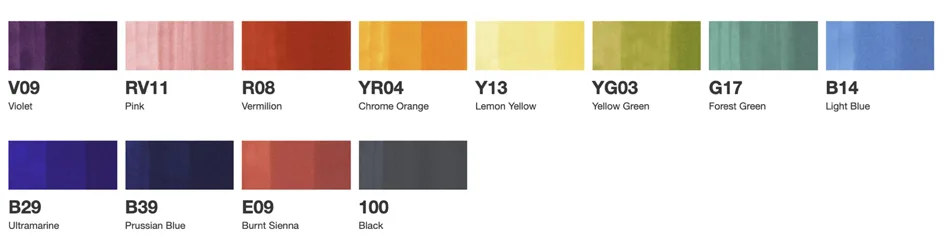 Marker sketch, 12er Set , Basis van Copic – productfoto