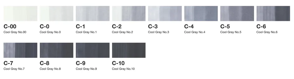 Marker sketch, 12er Set , Grautöne CG van Copic – productfoto