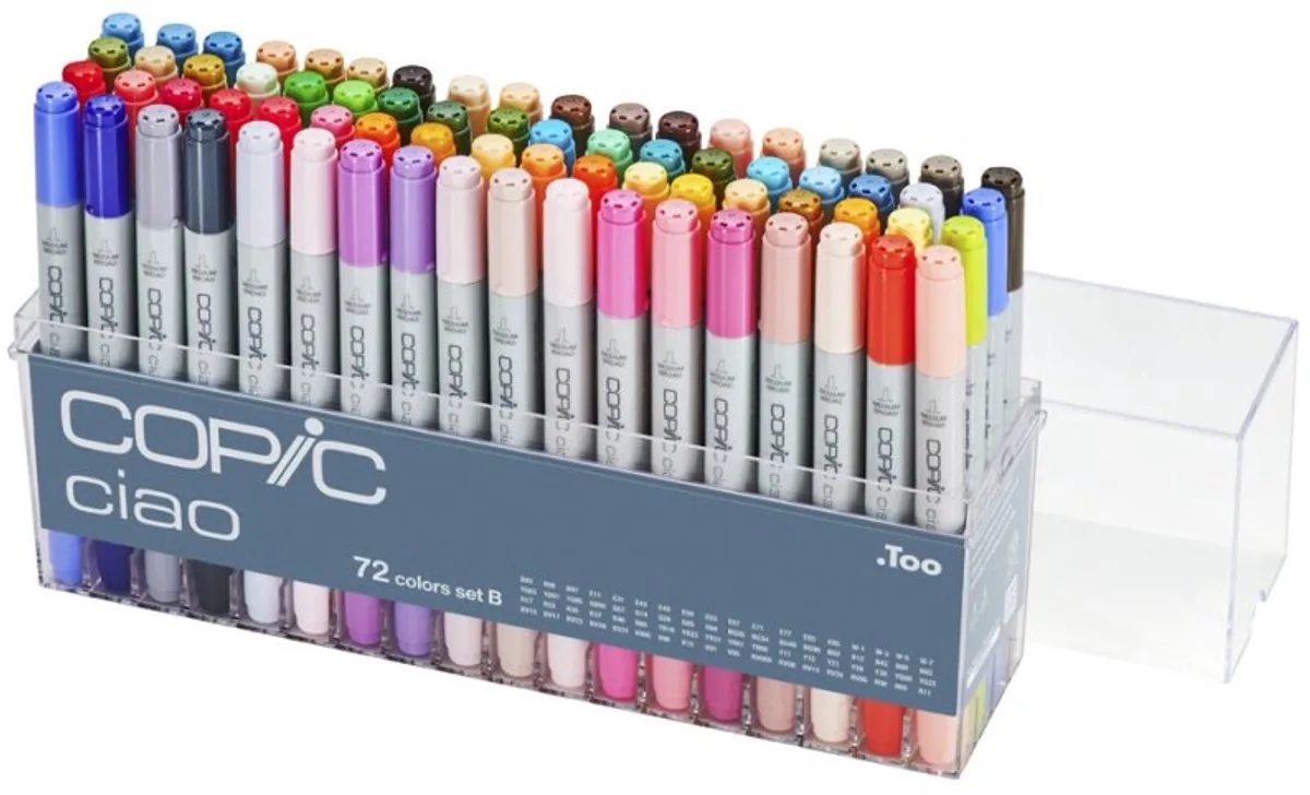 markers ciao, 72-delig set, alcoholbasis, navulbaar van Copic in Meerkleurig – productfoto