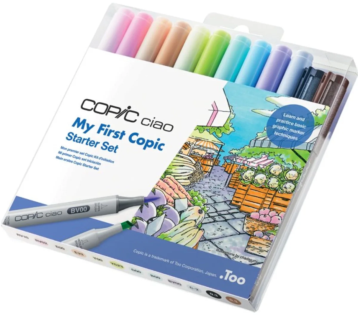 markers ciao My First COPIC starterset, 10 markers, 2 multiliners van Copic in Groen – productfoto