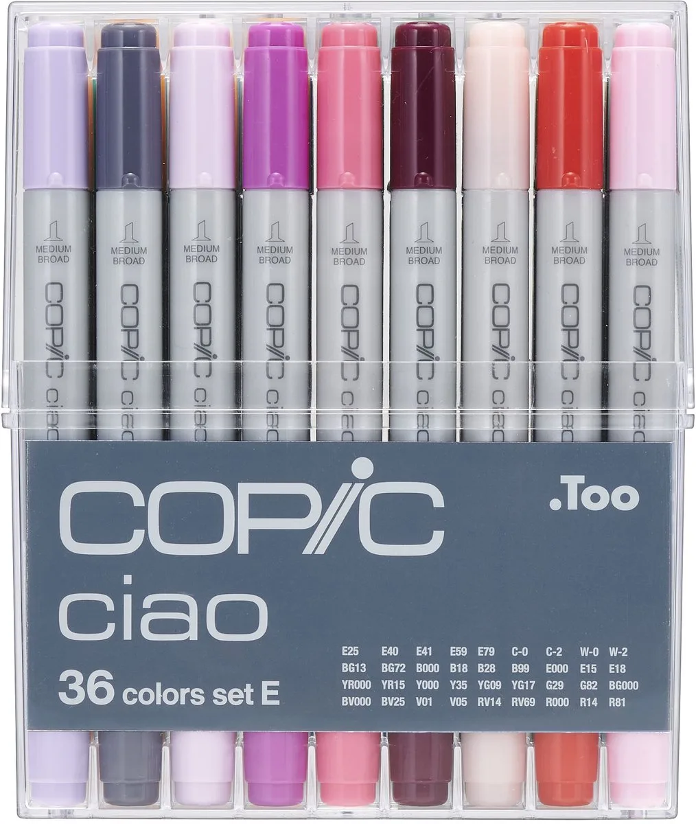markers ciao set, alcohol basis, 36 stuks gekleurd van Copic in Lichtgrijs – productfoto