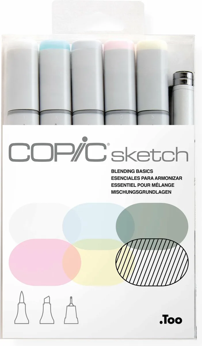 Sketch Blending Basic markeerstift 6 stuk(s) Beitel/penseelpunt van Copic in Meerkleurig – productfoto