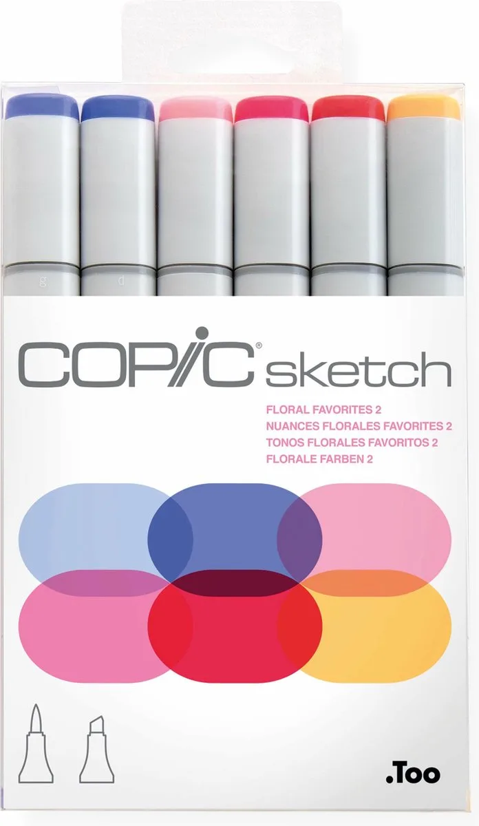 Sketch Floral Favorite 2 markeerstift 6 stuk(s) Beitel/penseelpunt van Copic in Meerkleurig – productfoto