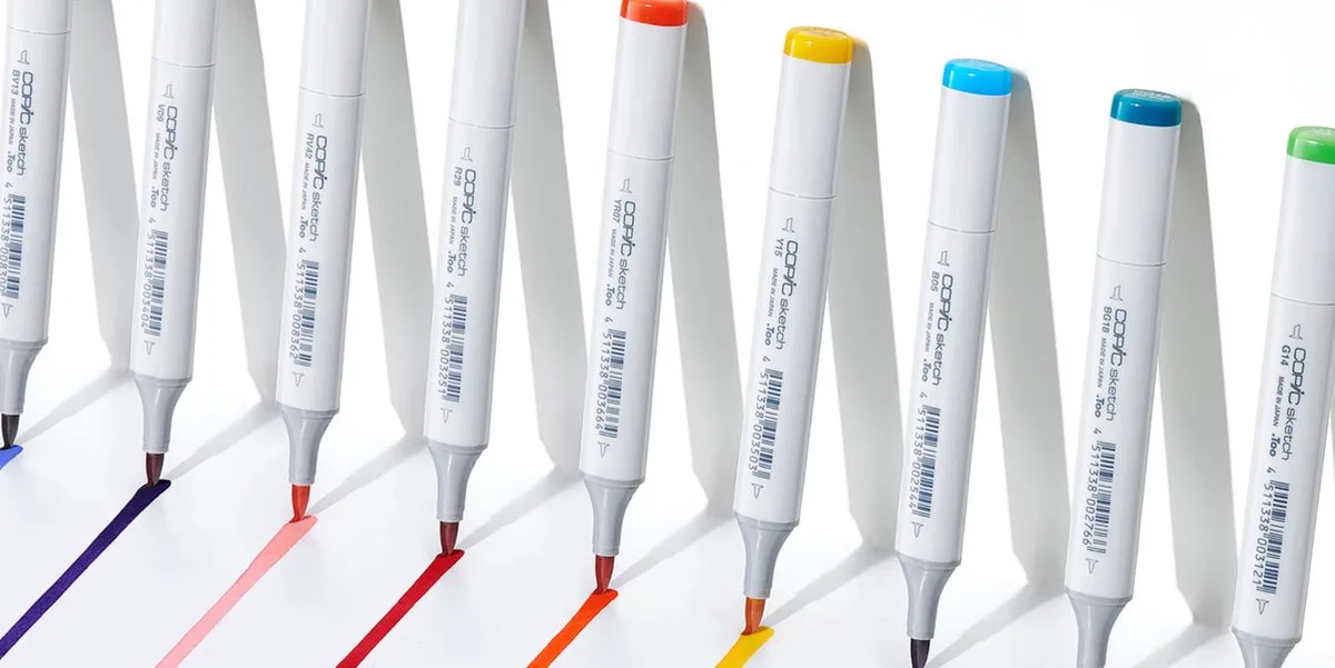 Sketch markeerstift 3 stuk(s) Borstelpunt Lichtgroen, Wit de Copic en Vert – photo produit