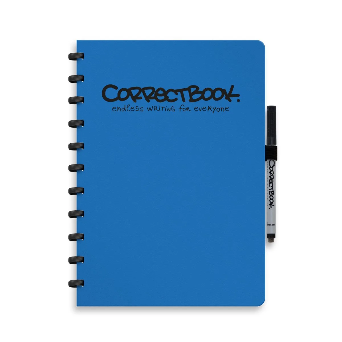 A4 Uitwisbaar Notitieboek – Blanco – Herbruikbaar schrift – Inclusief pen & wisdoekje – Aanvulbaar met extra pagina’s de Correctbook en Earthy Blue – photo produit