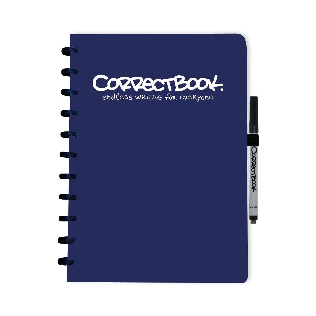 A4 Uitwisbaar Notitieboek – Herbruikbaar schrift – Blanco – Inclusief pen & wisdoekje – Aanvulbaar met extra pagina’s de Correctbook en Midnight Blue – photo produit