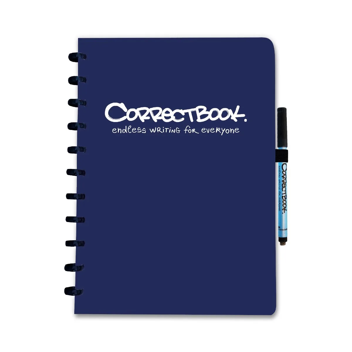 A4 Uitwisbaar Notitieboek – Herbruikbaar schrift – Gelinieerd – Inclusief pen & wisdoekje – Aanvulbaar met extra pagina’s de Correctbook en Midnight Blue – photo produit